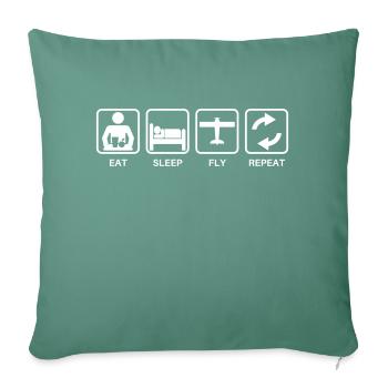 Eat sleap fly repeat - Sofakissenbezug 45 x 45 cm - Tanngrün - Vorne