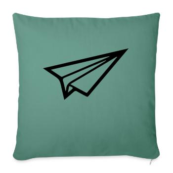 Avion en papier 01 - Housse de coussin décorative 45 x 45 cm - vert sapin - Devant