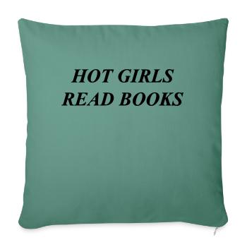 hot girls reading books - Sofa pillowcase 17,3'' x 17,3'' (45 x 45 cm) - cypress green - Front