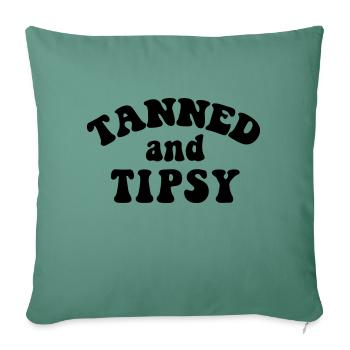bronzé et ivre - Housse de coussin décorative 45 x 45 cm - vert sapin - Devant