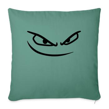 gesicht boese augen gefaehrlich gemein comic carto - Sofakissenbezug 45 x 45 cm - Tanngrün - Vorne