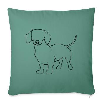 Just a Sausage dog - Sofa pillowcase 17,3'' x 17,3'' (45 x 45 cm) - cypress green - Front