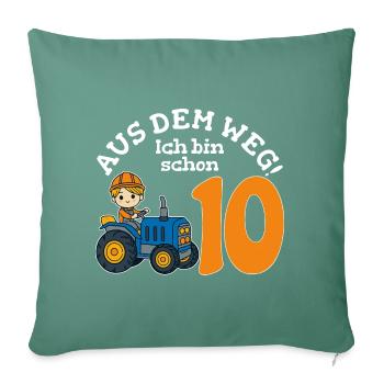 10. Geburtstag Traktor Junge - Sofakissenbezug 45 x 45 cm - Tanngrün - Vorne