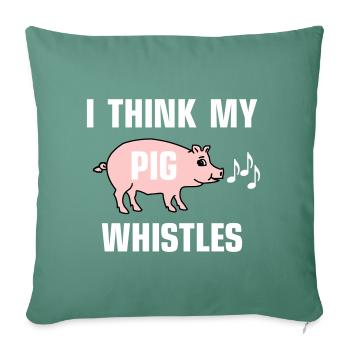 Je pense que mon cochon siffle - Housse de coussin décorative 45 x 45 cm - vert sapin - Devant