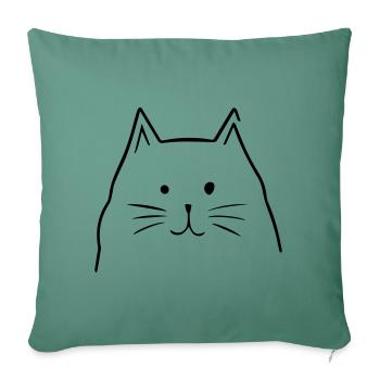 Katzen Kopf - Sofakissenbezug 45 x 45 cm - Tanngrün - Vorne