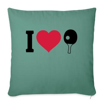 I love table tennis j'aime le tennis de table - Housse de coussin décorative 45 x 45 cm - vert sapin - Devant