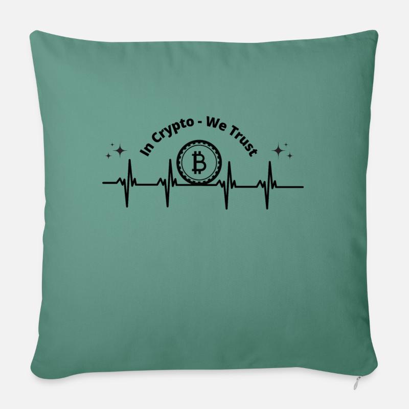 In Crypto we Trust - T-Shirt witzig Spruch - Sofakissenbezug 45 x 45 cm - Tanngrün