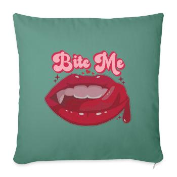 Sexy Groovy Halloween Design - Vampire Fangs - Sofa pillowcase 17,3'' x 17,3'' (45 x 45 cm) - cypress green - Front
