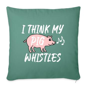 Je pense que mon cochon siffle - Housse de coussin décorative 45 x 45 cm - vert sapin - Devant