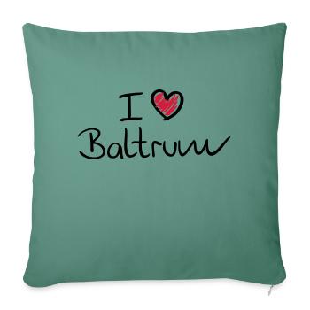 i_love_baltrum__f2 - Sofakissenbezug 45 x 45 cm - Tanngrün - Vorne