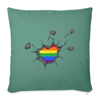 lgbt pride love rules human gender pan queer lgbtq - Sofa pillowcase 17,3'' x 17,3'' (45 x 45 cm) - cypress green - Front