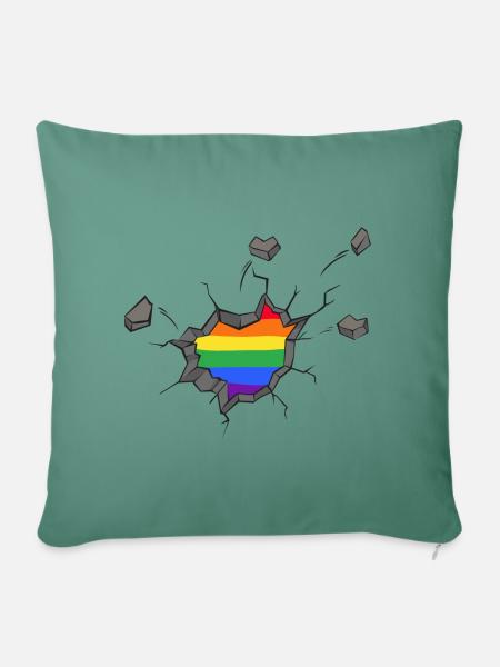 lgbt pride love rules human gender pan queer lgbtq - Sofakissenbezug 45 x 45 cm - Tanngrün