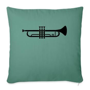 Instrument Musique Trompette - Housse de coussin décorative 45 x 45 cm - vert sapin - Devant