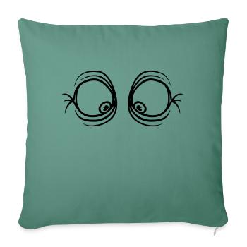 Squinting funny eyes - Sofa pillowcase 17,3'' x 17,3'' (45 x 45 cm) - cypress green - Front