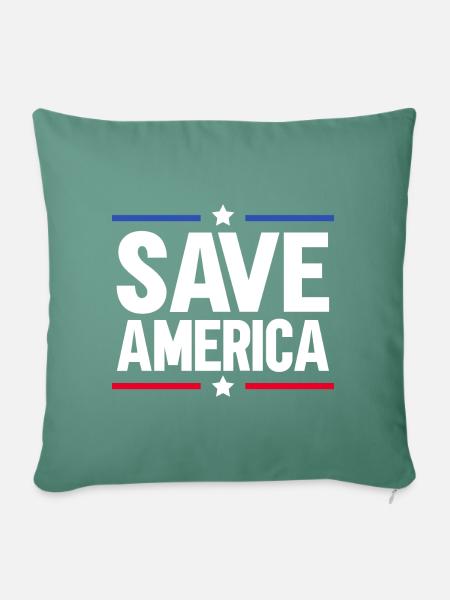 Save America - Sofakissenbezug 45 x 45 cm - Tanngrün