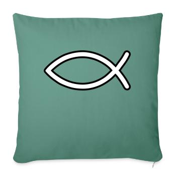 Jesus Fish Symbol - Sofa pillowcase 17,3'' x 17,3'' (45 x 45 cm) - cypress green - Front