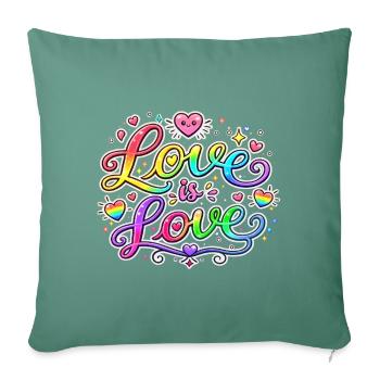 Love is Love - Sofakissenbezug 45 x 45 cm - Tanngrün - Vorne