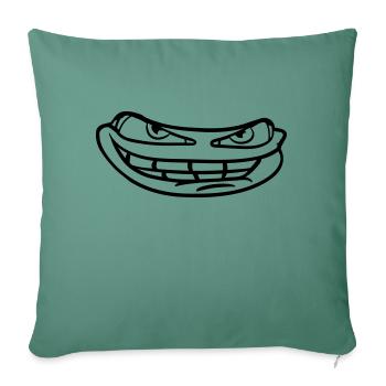 face head evil meme grin funny comic carto - Sofa pillowcase 17,3'' x 17,3'' (45 x 45 cm) - cypress green - Front