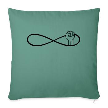 rébellion infinie émeute protestation poing main ha - Housse de coussin décorative 45 x 45 cm - vert sapin - Devant