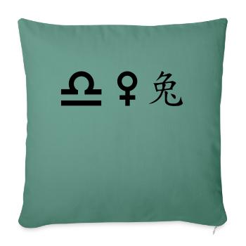 Balance Vénus Lapin - Housse de coussin décorative 45 x 45 cm - vert sapin - Devant