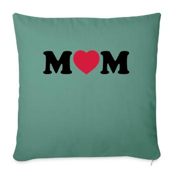 Mom heart - Housse de coussin décorative 45 x 45 cm - vert sapin - Devant