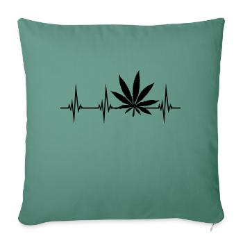 Pulse Heartbeat Weed - Housse de coussin décorative 45 x 45 cm - vert sapin - Devant