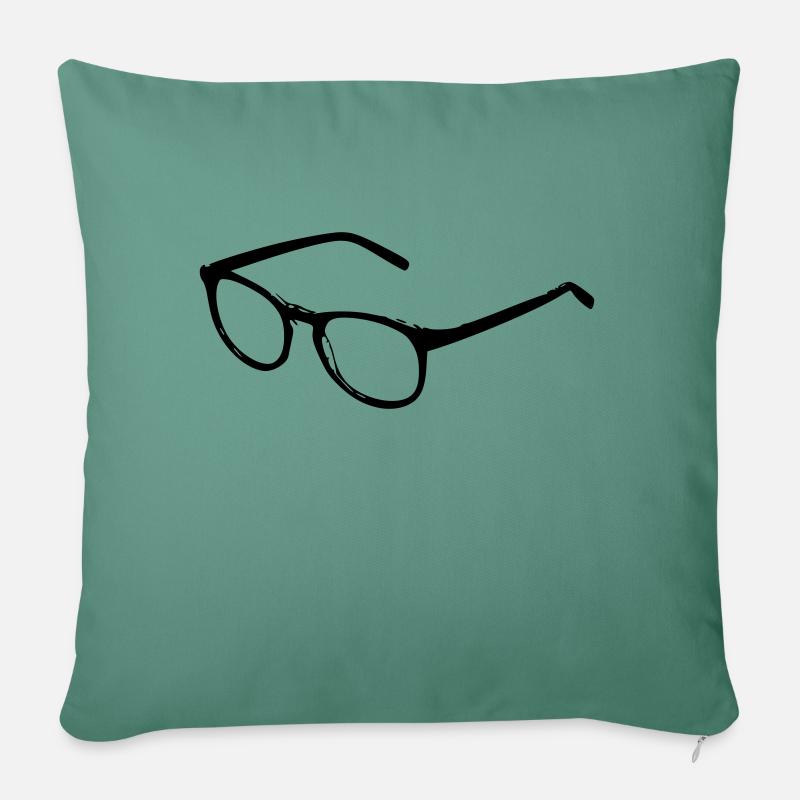 Brille - Bild - Sofakissenbezug 45 x 45 cm - Tanngrün