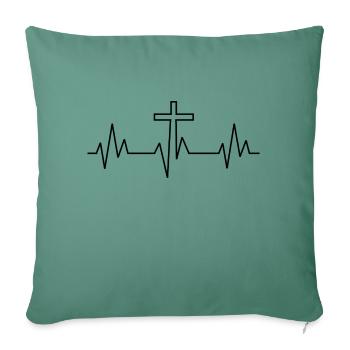 Cross Beat - Sofa pillowcase 17,3'' x 17,3'' (45 x 45 cm) - cypress green - Front