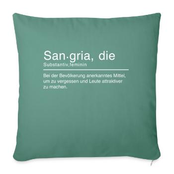 Sangria Duden Spruch Lustig Weiß - Sofakissenbezug 45 x 45 cm - Tanngrün - Vorne