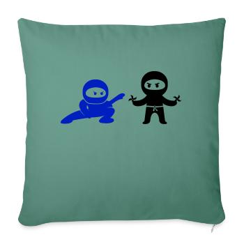 Ninjas - Sofa pillowcase 17,3'' x 17,3'' (45 x 45 cm) - cypress green - Front