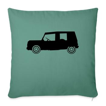 Méhari noire de profil - Housse de coussin décorative 45 x 45 cm - vert sapin - Devant