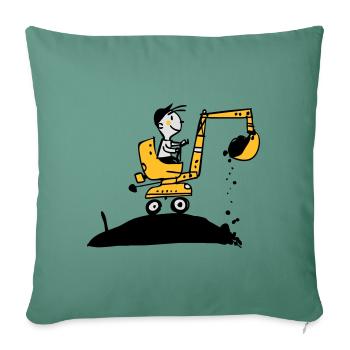 excavator t-shirt - Sofa pillowcase 17,3'' x 17,3'' (45 x 45 cm) - cypress green - Front