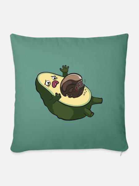 Avocado Alien Aliens Lustig Ufo Kino Film Geschenk - Sofakissenbezug 45 x 45 cm - Tanngrün