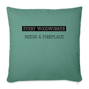 carpenter joke chainsaw carpenter lumber - Sofa pillowcase 17,3'' x 17,3'' (45 x 45 cm) - cypress green - Front