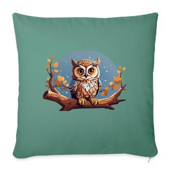 Starry Owl - Sofa pillowcase 17,3'' x 17,3'' (45 x 45 cm) - cypress green - Front