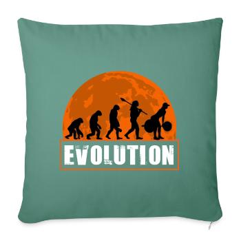Gewichtheben Evolution Fitness Gym Workout Mädchen - Sofakissenbezug 45 x 45 cm - Tanngrün - Vorne