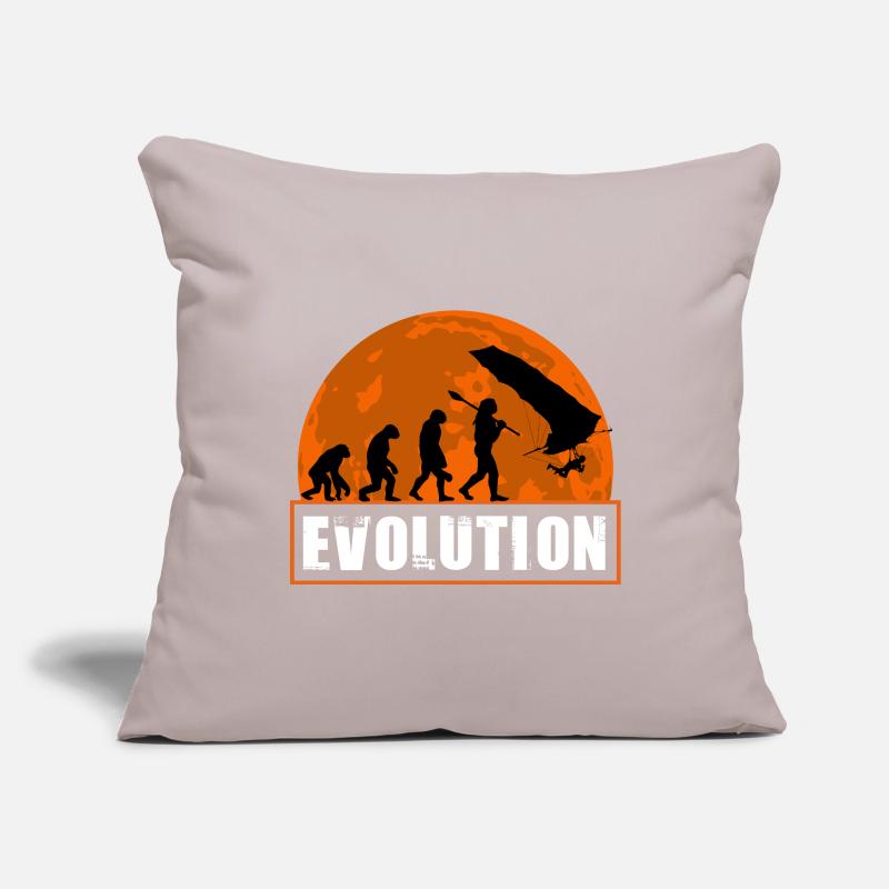 Evolution of Hang Glider Pilot Sunset Design Sofa pillowcase 17,3'' x 17,3'' (45 x 45 cm)