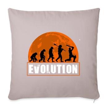 Evolution of Cricket Player Batsman Silhouette - Sofa pillowcase 17,3'' x 17,3'' (45 x 45 cm) - light taupe - Front