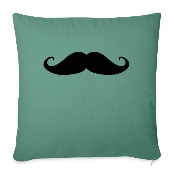 moustache - Housse de coussin décorative 45 x 45 cm - vert sapin - Devant