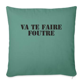 Expression française Langue française - Housse de coussin décorative 45 x 45 cm - vert sapin - Devant