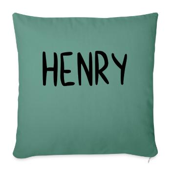 Henry Custom Name Schriftart Text Geburtstag - Sofakissenbezug 45 x 45 cm - Tanngrün - Vorne