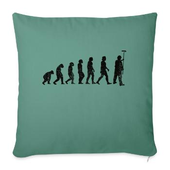Peintre et Vernisseur Evolution Peinture au pinceau - Housse de coussin décorative 45 x 45 cm - vert sapin - Devant