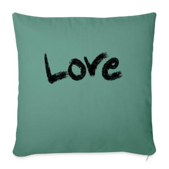 Love Text Black - Sofa pillowcase 17,3'' x 17,3'' (45 x 45 cm) - cypress green - Front