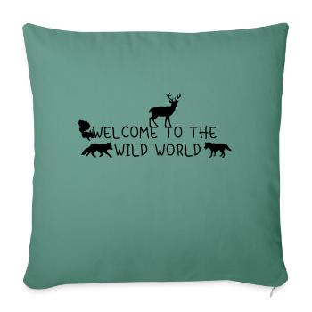 Wild World - Sofakissenbezug 45 x 45 cm - Tanngrün - Vorne