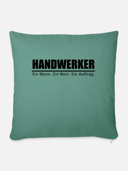 Handwerker Handyman Handwerk Werkzeug Baustelle - Sofakissenbezug 45 x 45 cm - Tanngrün