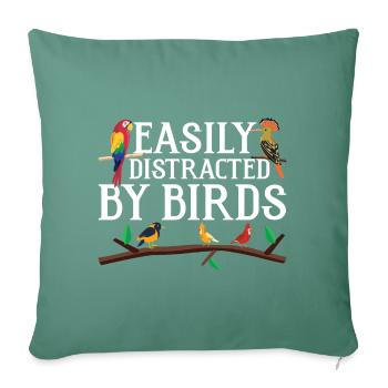 Easily Distracted by Birds - Sofa pillowcase 17,3'' x 17,3'' (45 x 45 cm) - cypress green - Front