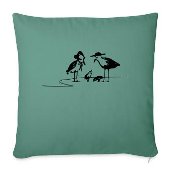 Seagulls - Sofa pillowcase 17,3'' x 17,3'' (45 x 45 cm) - cypress green - Front