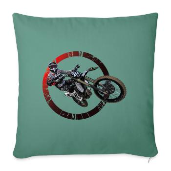 motocross - Sofa pillowcase 17,3'' x 17,3'' (45 x 45 cm) - cypress green - Front