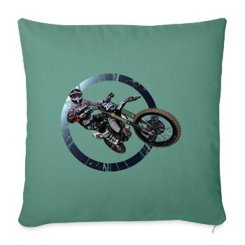 Motocross - Sofa pillowcase 17,3'' x 17,3'' (45 x 45 cm) - cypress green - Front