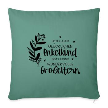 Großeltern Enkelkind - Sofakissenbezug 45 x 45 cm - Tanngrün - Vorne
